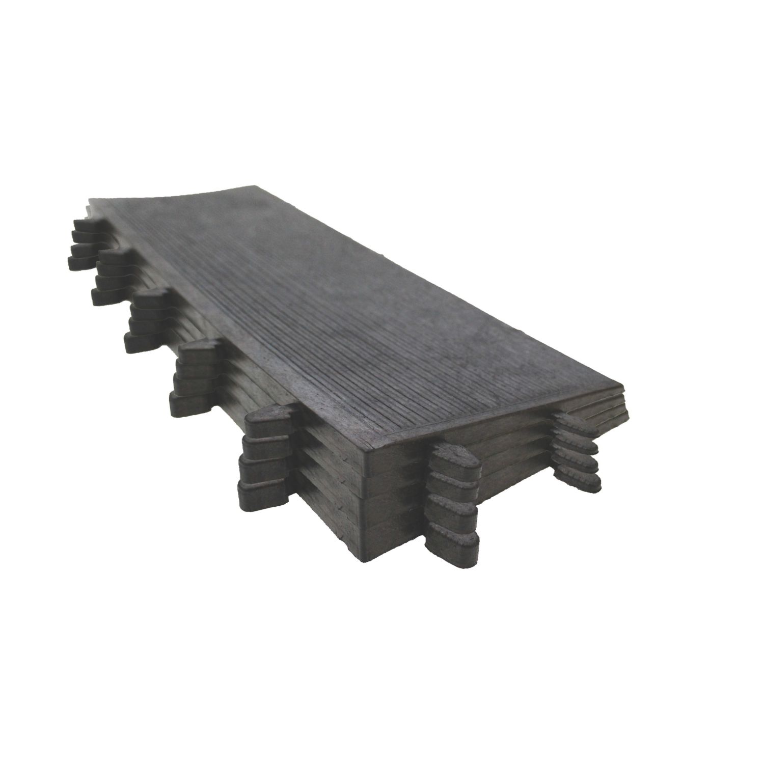 COBA Tough Deck Non-Slip Interlocking Decking (Male Ramped Edges) Black 0.48m x 0.18m 4 Pack (366VH)