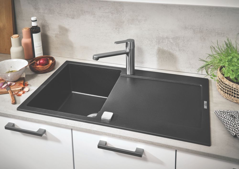 Grohe  K500 1 Bowl Granite Composite Sink Black Reversible 860mm x 500mm