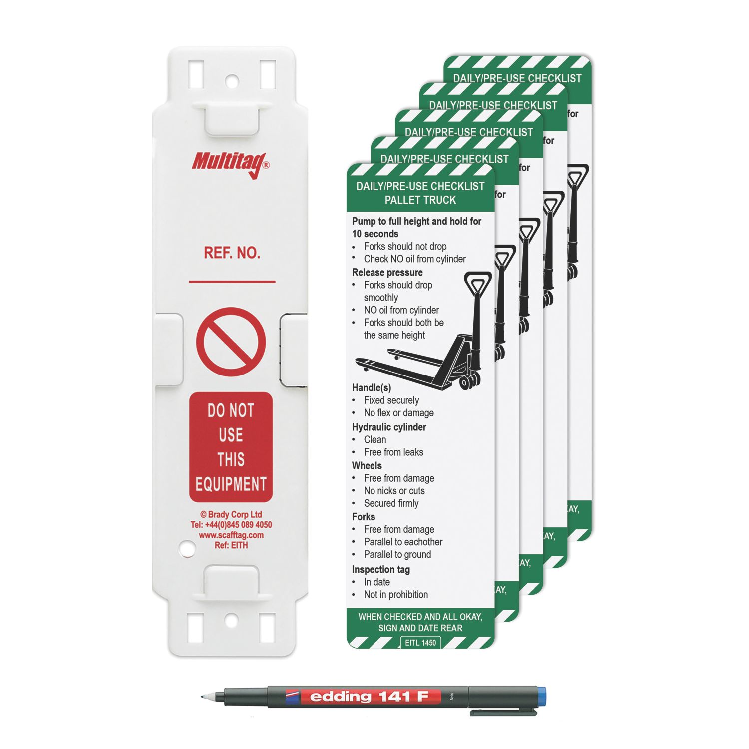 Scafftag Pallet Truck Tag Kit 7 Pieces (366YU)