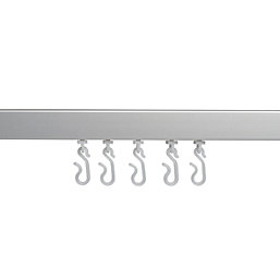 Croydex Rectangular Angled Shower Curtain Rail Aluminium Silver 1675mm