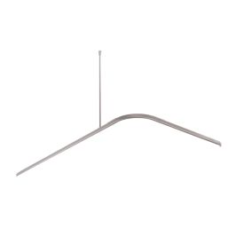 Croydex Rectangular Angled Shower Curtain Rail Aluminium Silver 1675mm