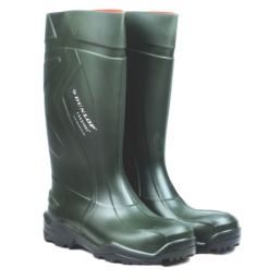 Dunlop Purofort+   Safety Wellies Green Size 7