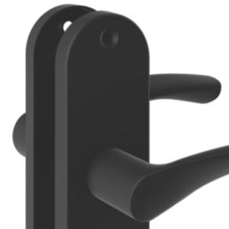 Cooke & Lewis Bude Fire Rated WC Lever on Backplate Handle Pair Matt Black