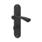 Cooke & Lewis Bude Fire Rated WC Lever on Backplate Handle Pair Matt Black