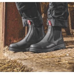 Hunter  Size 10  Black  Slip-On Occupational Work Boots