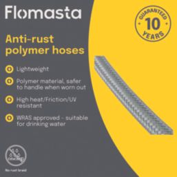 Flomasta Push-Fit EPDM Straight Flexible Hose 15mm x 15mm x 500mm