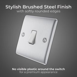 British General Nexus Metal 10AX 1-Gang Intermediate Switch Brushed Stainless Steel