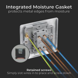 British General Nexus Metal 10AX 1-Gang Intermediate Switch Brushed Stainless Steel