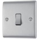 British General Nexus Metal 10AX 1-Gang Intermediate Switch Brushed Stainless Steel