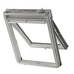 Keylite  Manual Top-Hung Grey & White Timber Roof Window Clear 780mm x 1400mm
