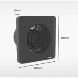 Sensio Layci 100mm Axial Bathroom Shower Extractor Fan Kit with Timer Black 240V