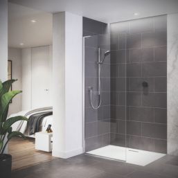 Mira Platinum Gravity-Pumped Rear-Fed Black/Chrome Thermostatic Wireless Digital Mixer Shower