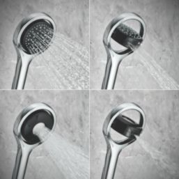 Mira Platinum Gravity-Pumped Rear-Fed Black/Chrome Thermostatic Wireless Digital Mixer Shower