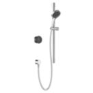 Mira Platinum Gravity-Pumped Rear-Fed Black/Chrome Thermostatic Wireless Digital Mixer Shower