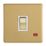 Contactum Lyric 20A 1-Gang DP Control Switch Brushed Brass with Neon with White Inserts
