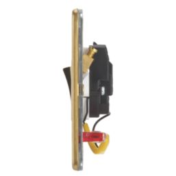 Contactum Lyric 20A 1-Gang DP Control Switch Brushed Brass with Neon with White Inserts