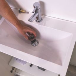 Top-Fix Slotted Push Button Basin Waste Matt Black 60mm