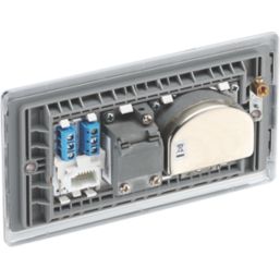 British General Nexus Metal 4-Gang Quadruplex TV Socket Polished Chrome