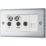 British General Nexus Metal 4-Gang Quadruplex TV Socket Polished Chrome