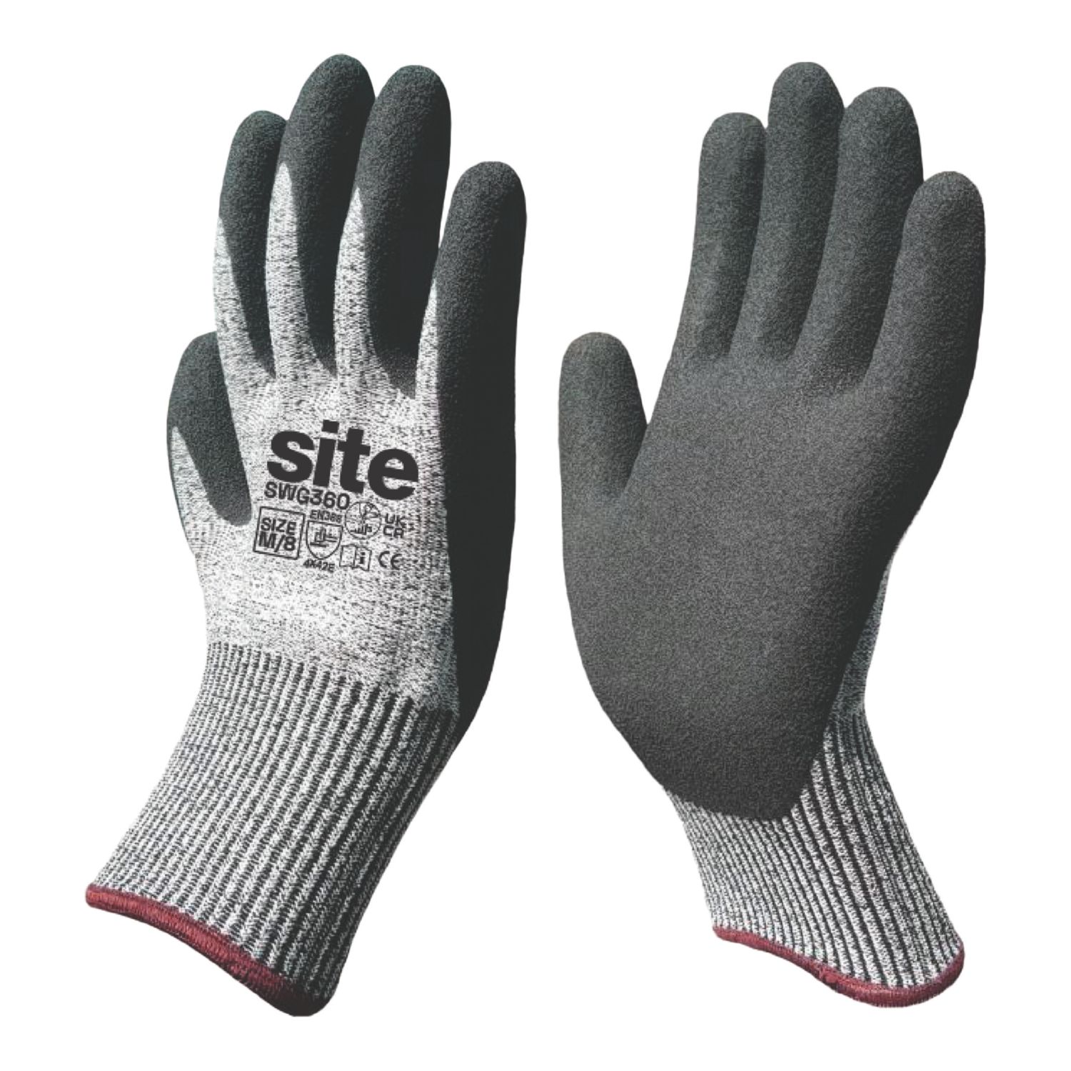 Site SWG360 Cut-Resistant Gloves Grey / Black Medium (367YW)