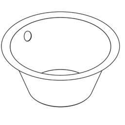 1 Bowl Stainless Steel Round Inset Sink 355mm x 305mm