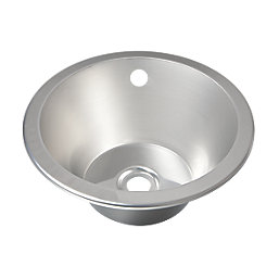 1 Bowl Stainless Steel Round Inset Sink 355mm x 305mm