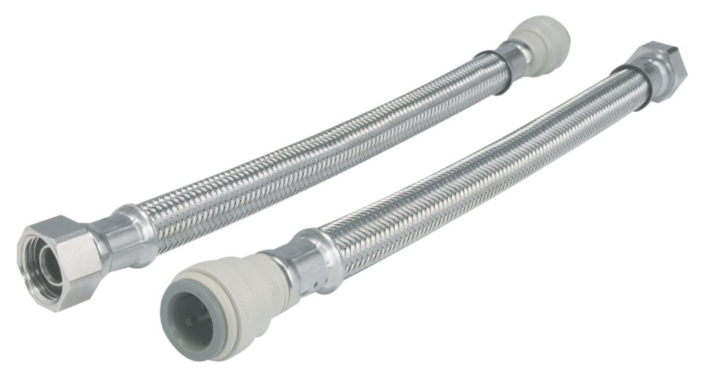 JG Speedfit Push-Fit Flexible Tap Connector Hoses 22mm x 3/4" x 500mm 2 Pack