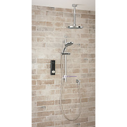 Triton H2ome Gravity-Pumped Ceiling & Rear Fed Dual Outlet Black Thermostatic Digital Mixer Shower