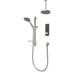 Triton H2ome Gravity-Pumped Ceiling & Rear Fed Dual Outlet Black Thermostatic Digital Mixer Shower