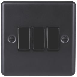 British General  20A 16AX 3-Gang 2-Way Metal Clad Light Switch