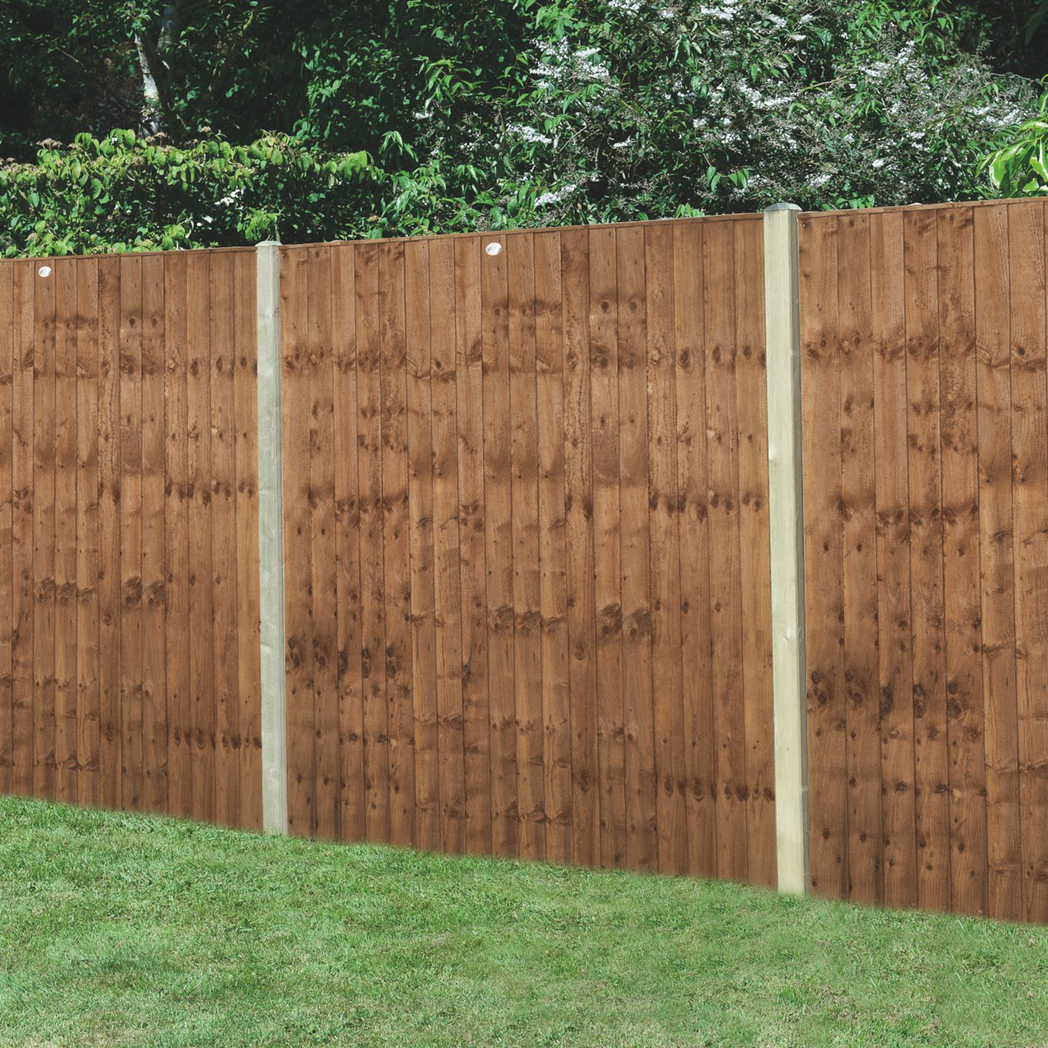 Forest Vertical Board Closeboard Fence Panels Dark Brown 6' x 5' Pack of 20 (368FL)