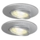 4lite  Tilt  Fire Rated LED Smart Downlights Brushed Chrome 5W 440lm 2 Pack