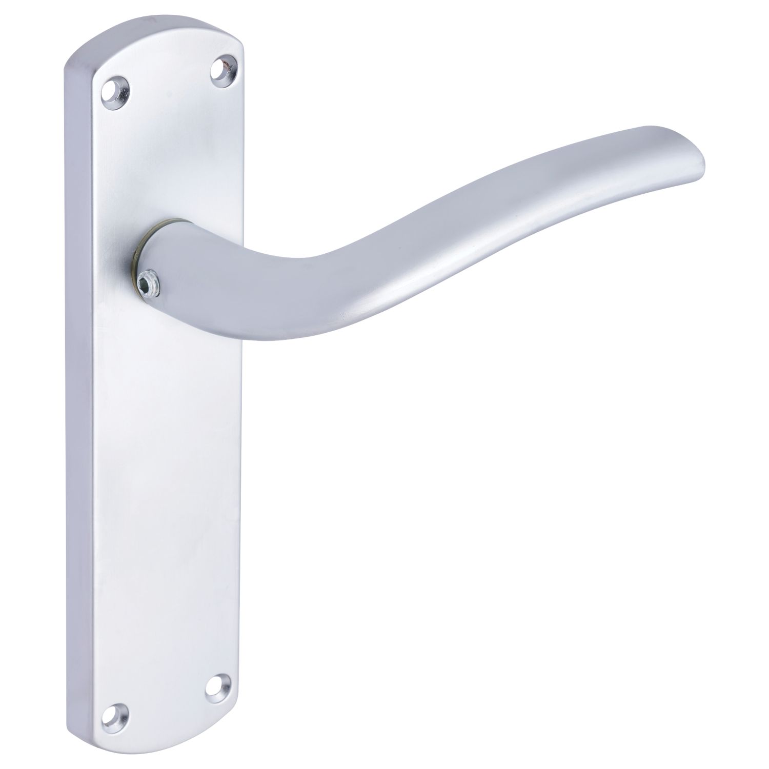 Smith & Locke Corfe Fire Rated Latch Lever Door Handles Pair Satin Chrome (368HY)