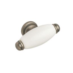 Elite Knobs & Handles Hampstead Porcelain Cabinet Knob Antique Pewter 60mm