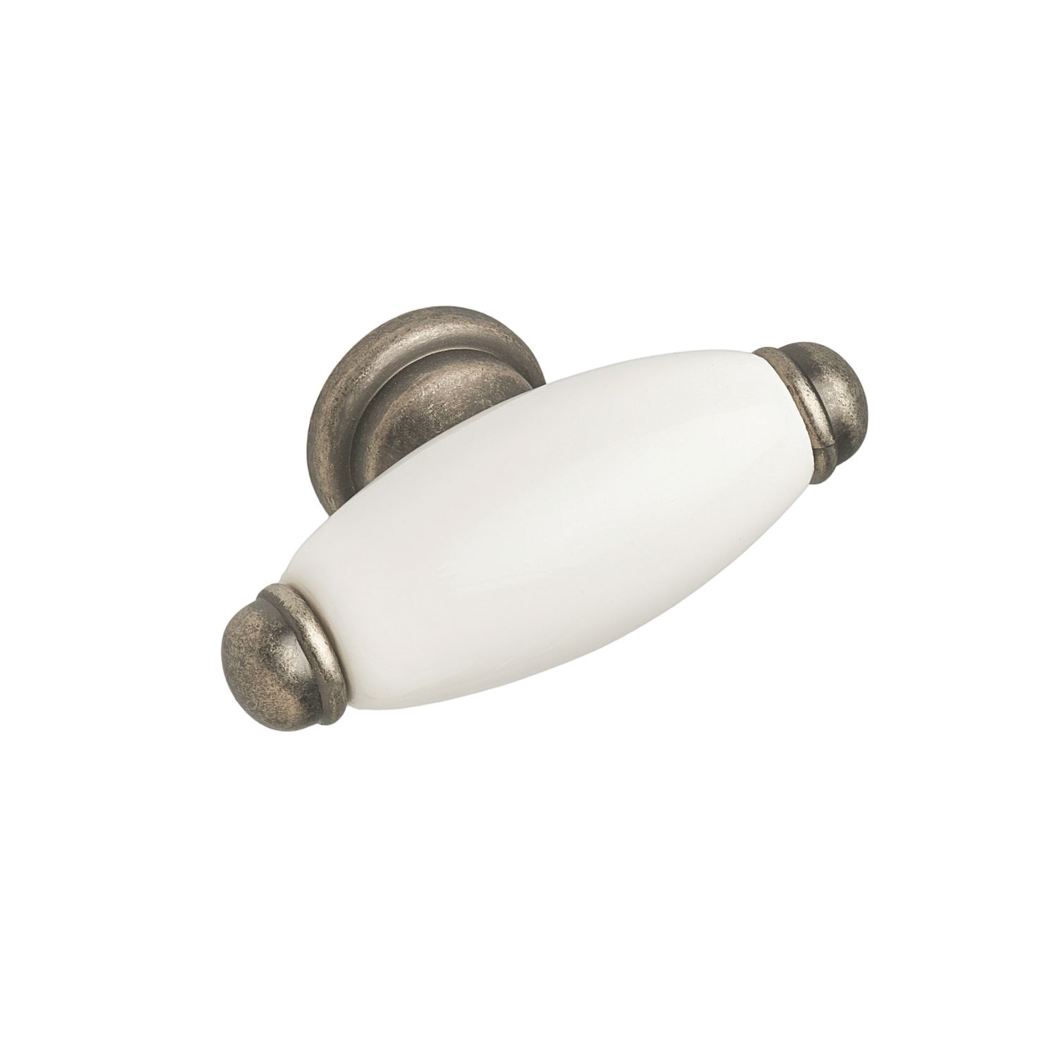Elite Knobs & Handles Hampstead Porcelain Cabinet Knob Antique Pewter 60mm (368KK)
