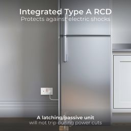 British General 900 Series  13A 2-Gang SP Switched Passive RCD Socket White