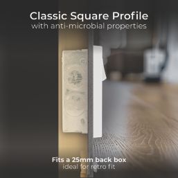 British General 900 Series  13A 2-Gang SP Switched Passive RCD Socket White