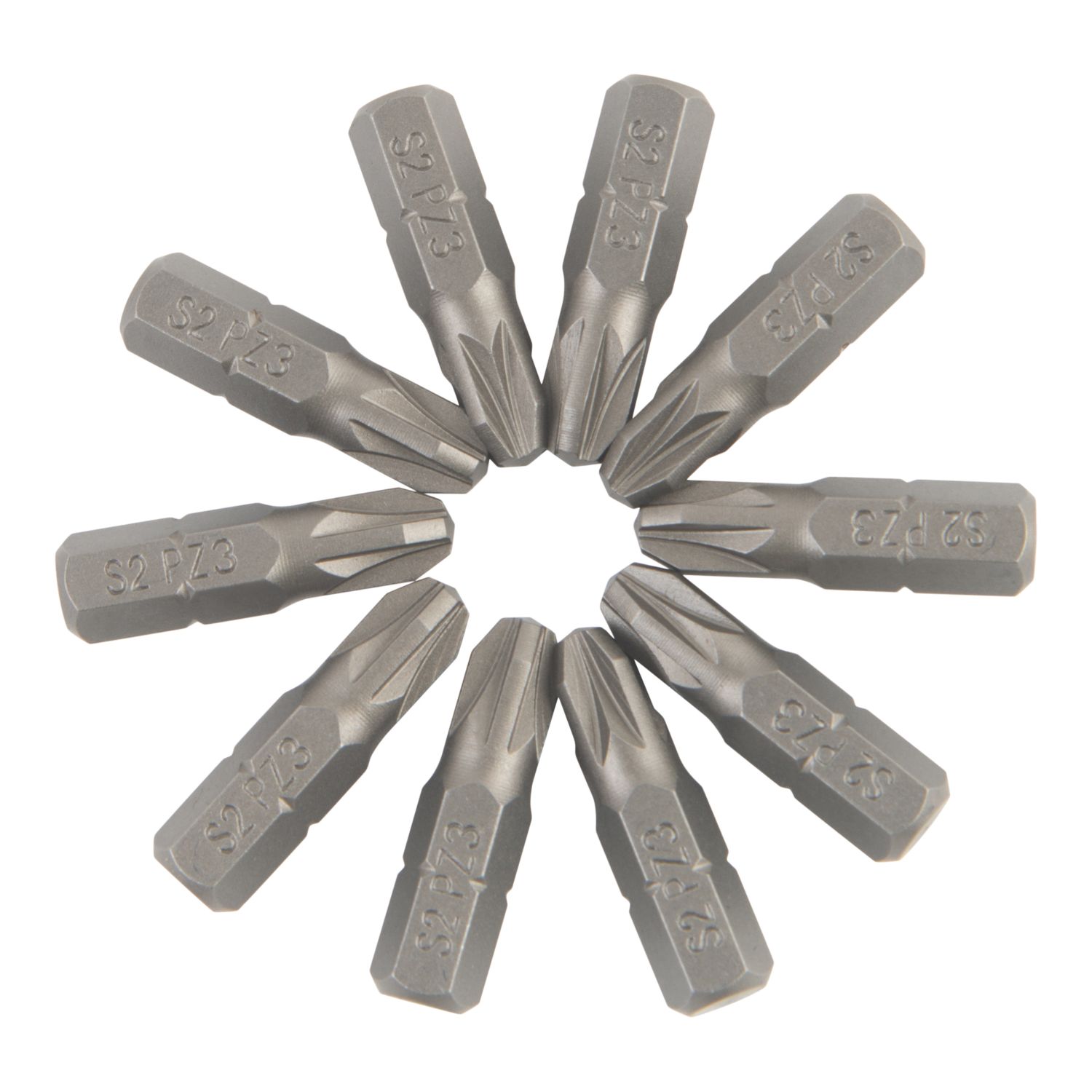 Titan 6.35mm 25mm Hex Shank PZ3 Screwdriver Bits 10 Pack (368PR)