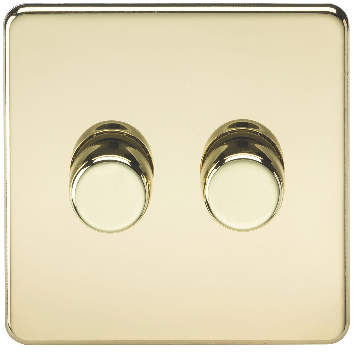 Knightsbridge 2-Gang 2-Way LED Intelligent Dimmer Switch Polished Brass (368PY)