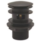 Highlife Bathrooms Slotted Pop Up Basin Waste Matt Black 60mm