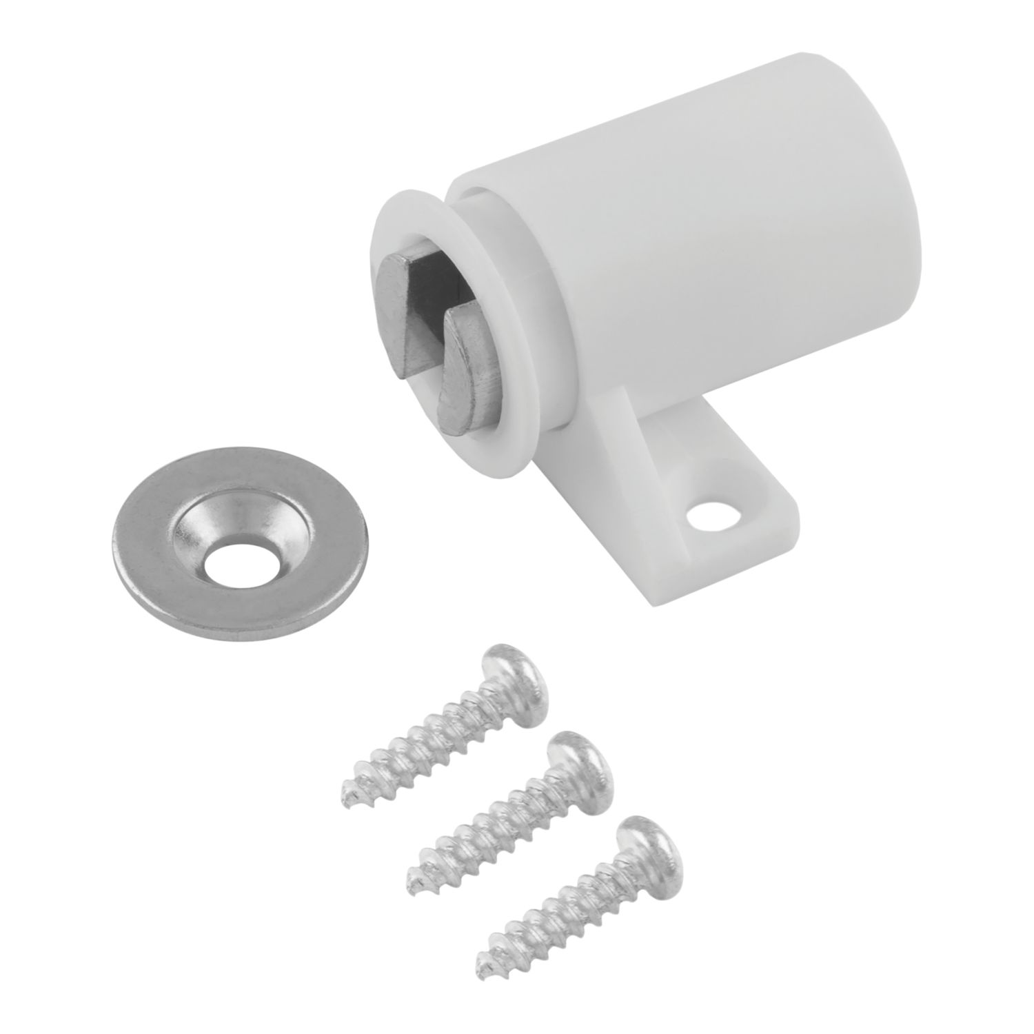 Essentials Round Magnetic Cabinet Catches White 16mm x 16mm 10 Pack (368TE)