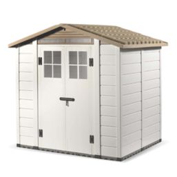 Shire Tuscany Evo 200  6' 6" x 5' 6" (Nominal) Apex Plastic Tool Store Ivory/Brown