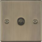 Knightsbridge  1-Gang Coaxial TV Socket Antique Brass