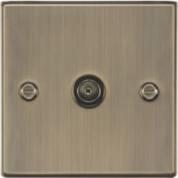 Knightsbridge  1-Gang Coaxial TV Socket Antique Brass