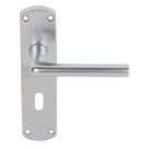 Smith & Locke Uno Fire Rated Lever on Backplate Lock Door Handles Pair Satin Chrome