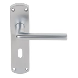 Smith & Locke Uno Fire Rated Lever on Backplate Lock Door Handles Pair Satin Chrome