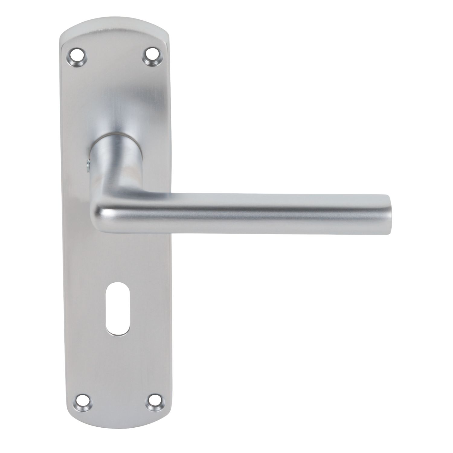 Smith & Locke Uno Fire Rated Lever on Backplate Lock Door Handles Pair Satin Chrome (3693H)