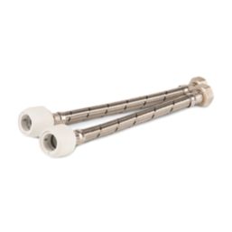 Hep2O Push-Fit Connection Flexible Tap Connectors 15mm x 3/4" x 500mm 2 Pack