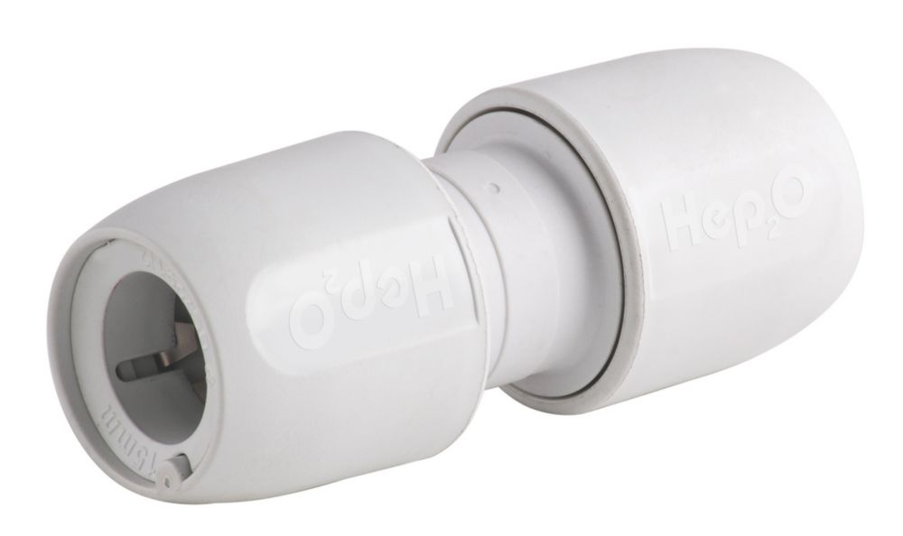 Hep2O  Plastic Push-Fit Equal Couplers 15mm 10 Pack