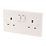 13A 2-Gang DP Switched Plug Socket White